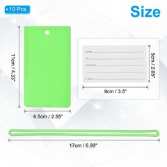 10 Pcs Luggage Tags for Suitcases, Flexible PVC Luggage Tag, Green