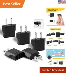 6-Pack European to US Plug Adapter Set – Perfect for Travel Convenience