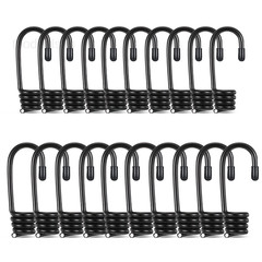 20pc Bungee Hooks & 7 cm (2.7 inch) x 7 mm, 7.5 (3 x 9 Black)