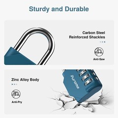 Puroma 1 Pack Combination Lock 4 Digit Locker Lock Outdoor Waterproof Padlock…