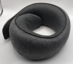 Travel Neck Pillow 100% Memory Foam Compact Portable Ergonomic Light Grey NEW