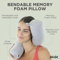 Memory Foam Travel Pillow Neck Support Adjustable Airplane Pillow for Sleeping