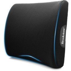 Brookstone BK1209 – Luxurious Lumbar Support Pillow for Car Standard, Black