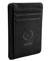 Personalized Initial Card Wallet – Deep 3D Embossed Floral Leather Slim RFID …