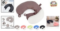 Cozy and Easy-Clean Brown Neck Pillow Cover – Ideal for Traveling Peacefully