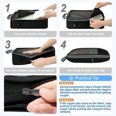 4 Set/6 Set/8 Set Compression Packing Cubes Travel Accessories Expandable Packin