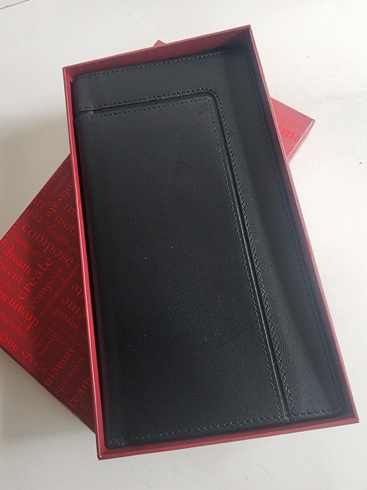 Travel Wallet Black Gift Box Recycled Leather Organizer