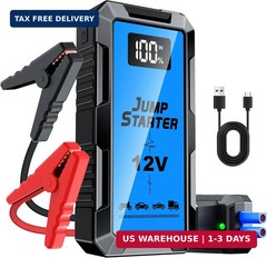 8000A Car Battery Jump Starter Box with Jumper Cables, 12V Car Jump Starter Port