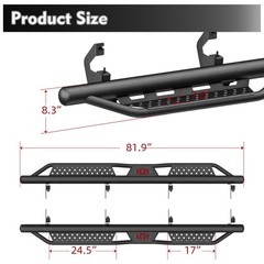 Cab Running Boards Compatible for 2019-2025 Chevy Silverado & GMC Sierra