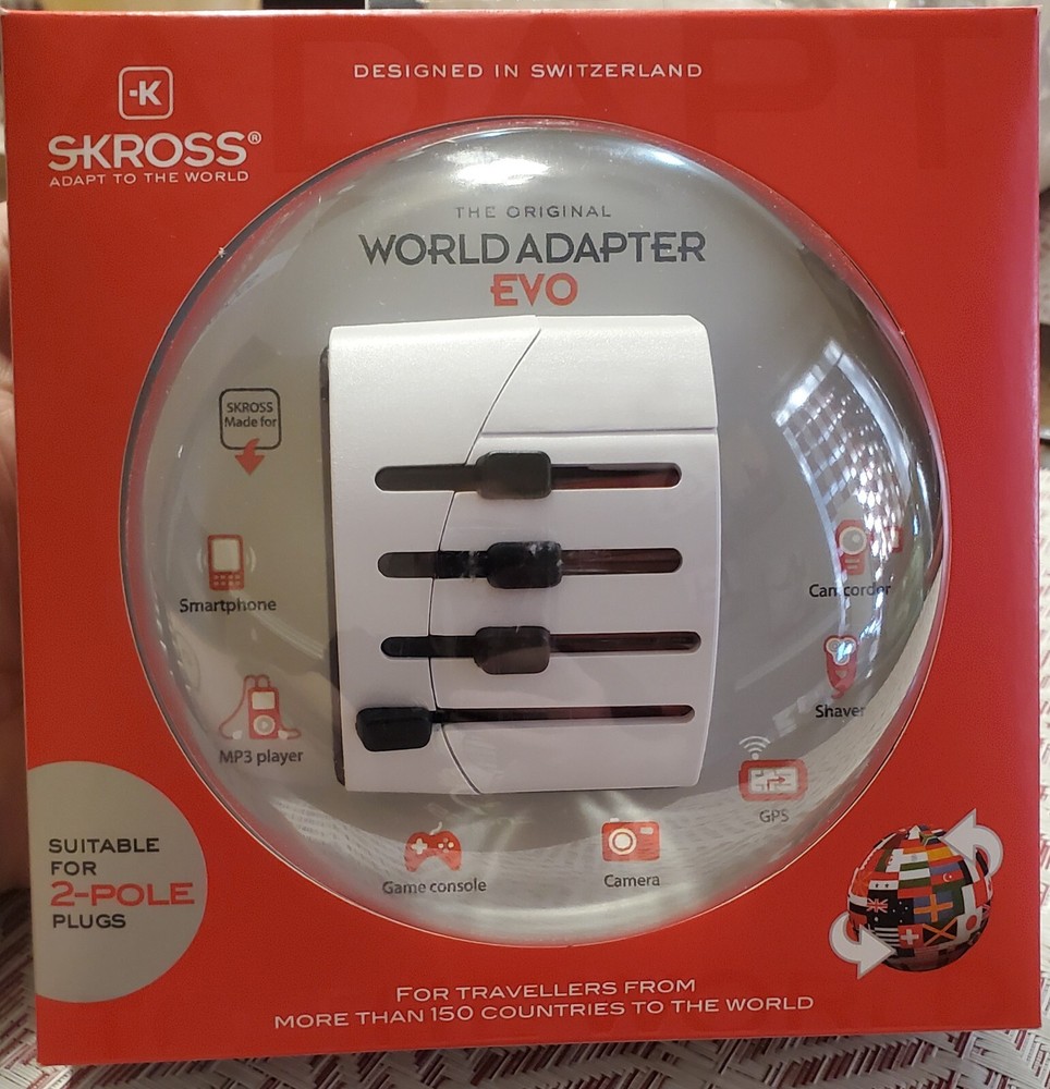 Skross EVO Universal Worldwide Duel Multi Travel Charger Adaptor Plug – WHITE