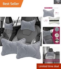 Universal Headrest Pillows for Cars – 2PCS Soft, Breathable Neck Support