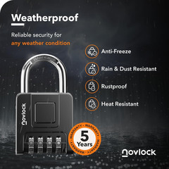 Combination Lock for Outdoor & Indoor | Heavy Duty, Weatherproof, 4-Digit Securi