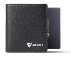 AIRBOLT Wallet Vegan Leather Bluetooth Card Tracker Slim Black NEW