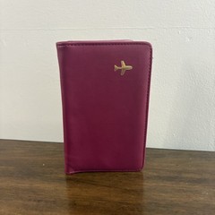 Passport Wallet Travel Design Bifold Card Holder Burgundy Red RFS