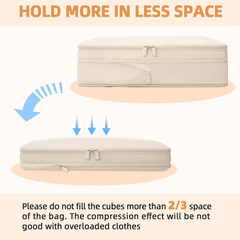 4 Set/6 Set/8 Set Compression Packing Cubes Travel Accessories Expandable Packin