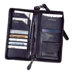 COWHIDE NAPA LEATHER TRAVEL WRISTLET with ZIP AROUND CLOSURE