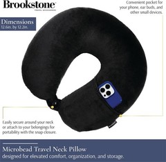 Brookstone Microbead Neck Pillow – Super Soft Cozy Lightweight Plush Travel P…