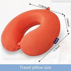 Gosider Orange Memory Foam Velvet Travel Neck Pillow for Onesize,