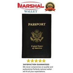 Genuine Leather US Passport Cover ID Holder Wallet Travel Case Handmade Black