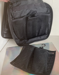 Global Gear Soft leather Men’s Black Hanging Travel Shower Toiletry Kit Bag