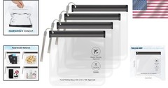 4Pcs Clear TSA Approved Travel Toiletry Bags Leakproof Waterproof Quart Size