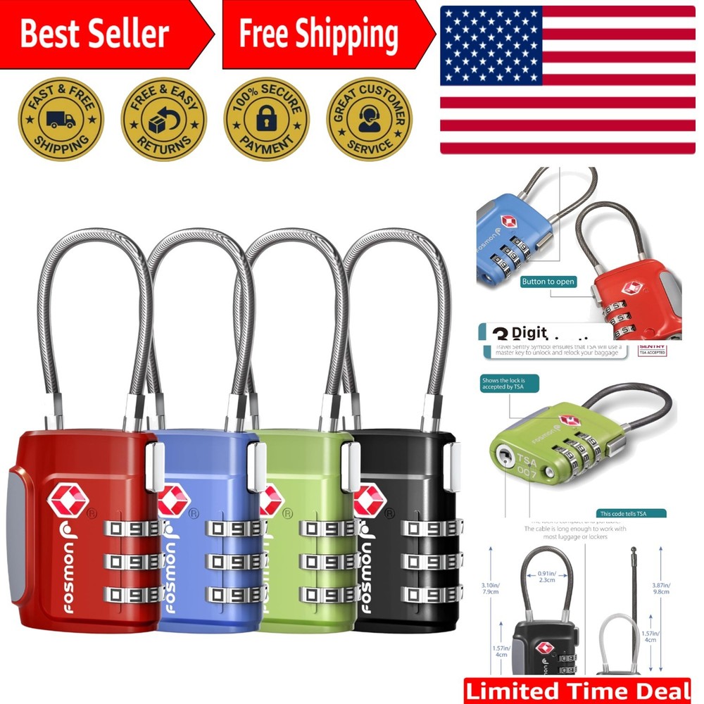 Versatile TSA Luggage Locks – Multicolor Combination Locks for Travel Safety