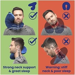 Travel Pillow + Carry Bag, (No Scarf) – Chin & Neck Support in Any Sitting Po…
