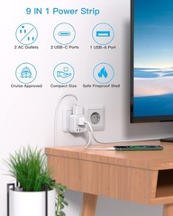 HANYCONY EU Travel Plug Adapter USB Ports