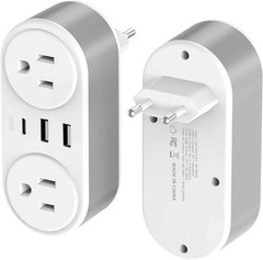 Portable Type C Plug Adapter Set – 5 Devices at Once for Travel Comfort