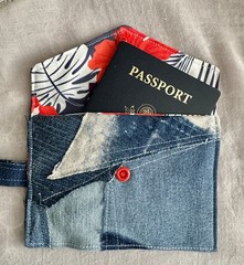 Passport Holder/Cover *HANDMADE* Excellent gift item ! Travel, Recycled