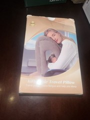 1pcs Sunany Inflatable Travel Pillow, Airplane Nap Rest Neck Support, Sleep Aid