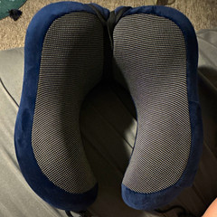 Comfort Blue U-Shaped Memory Foam Travel Neck Pillow w/ Adjustable Cord Toggle