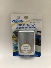 Cloudz Silver RFID Protection Aluminum Wallet Identity Theft Protection * NEW *