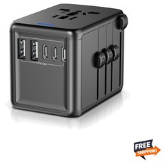 Universal Travel Adapter Multi-Plugs 6 USB Ports 2500W AC Outlets Worldwide