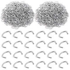 Swpeet 1000Pcs 1/2″ Galvanized Hog Rings 1/2 inch, 3/4 Stainless Steel