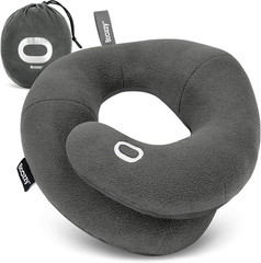 BCOZZY Travel Neck Pillow for Airplane – Patented Double Support for Head, Neck,