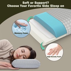 Travel Pillow Memory Foam Support Portable Compressible Camping Pillow Gray M