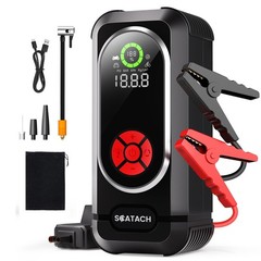 8000A Jump Starter with Air Compressor, 10-in-1 Car Battery dark black