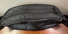 Harley Davidson Black Leather Fanny Pack Waist Belt Bag Adjustable Motorcycle