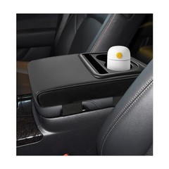 Car Center Console Armrest Pillow, Memory Foam Auto Armrest Box Pure Black