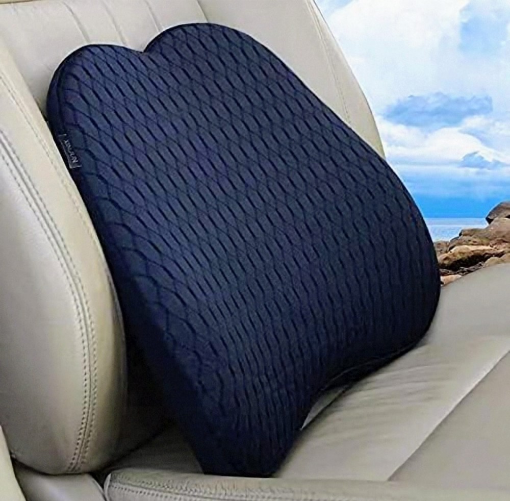 Memory Foam Car Lumbar Support Pillow, Black