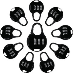 10 Pcs 3 Digit Combinations Padlock Safe Cipher Lock Mini Combination Resettable