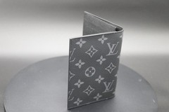 Louis Vuitton Monogram Eclipse Passport Cover NM Black Wallet NIB Box Dust Bag