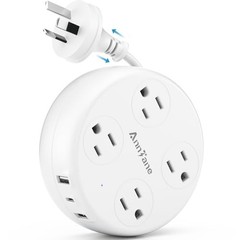 Australia Travel Adapter with USB C, US to Type I – Australia China White