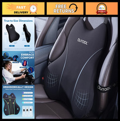 Memory Foam Lumbar Support Pillow for Car & Truck – Back Pain Relief Cushion, Wa