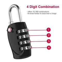 1 Pack Luggage Suitcase Locks 3 Dial Combination TSA Approved Travel Black Small