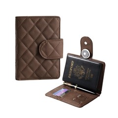 Passport Holder for Travel RFID Passport Holder with Airtag Compact Leather P…