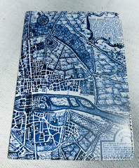PASSPORT HOLDER Recycled Plastic OLD MAP OF PARIS Eleven Eleven Standard Sz NWOT
