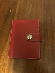 Lodis Red Leather Passport Holder Travel Wallet Organizer Snap Closure