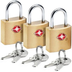 Lewis N. Clark Mini Brass Square TSA Lock + Padlock for Luggage, Suitcase, Ca…